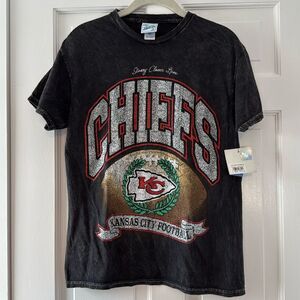 NWT Stoney Clover Lane  '47 Kansas City Chiefs Glitter Rocker Vintage Tee Medium